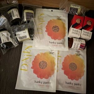 LOT of 11 - Hanky Panky Low Rise Lace Thong Panties - Black and Beige Bundle